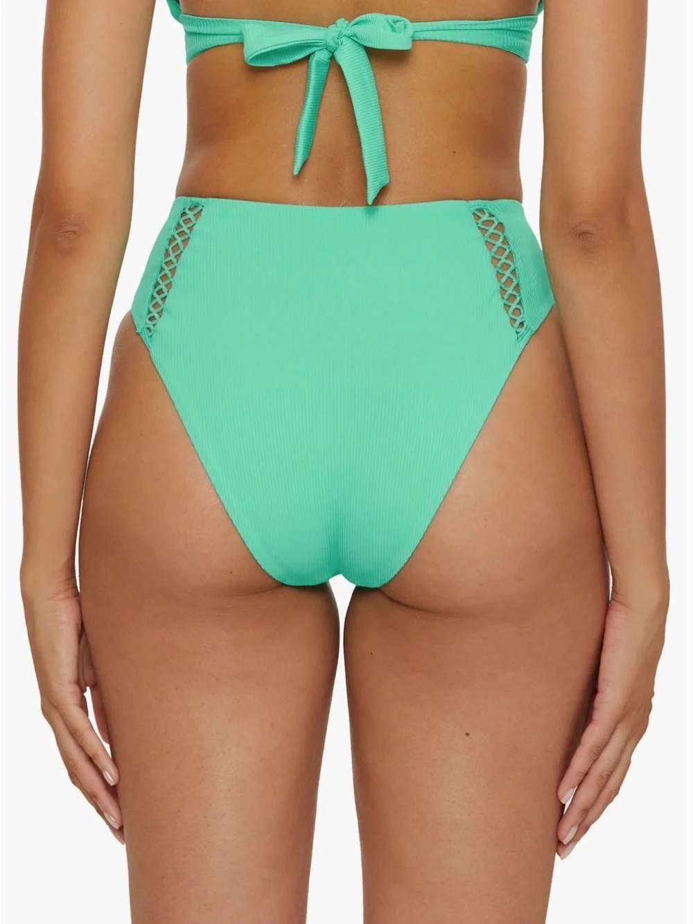 BECCA High-Rise Bikini Bottom in Aqua Mint